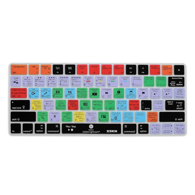 XSKN Magic Keyboard Lightroom Shortcut Keyboard Cover, XSKN Durable LR Hotkeys Silicone Keyboard Skin for Apple Magic Keyboard MLA22LL/A, US version - Image 1